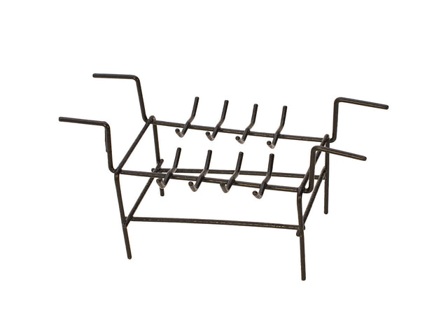 Standing Cleaning Rack with 16 rings, heavy PVC coating, double-sided arms for ultrasonic cleaning.