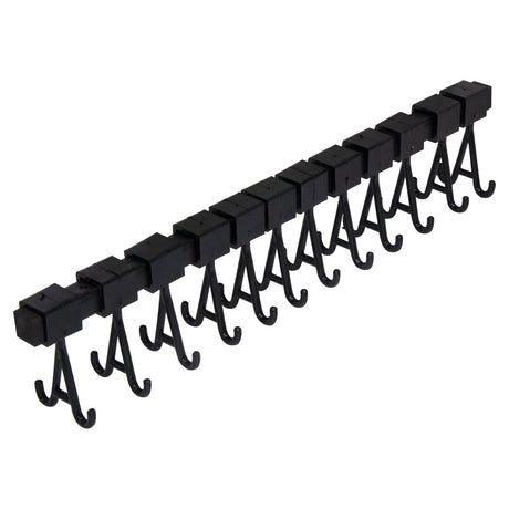 14-7/8 inch Ultrasonic Cleaner Bar Rack with 12 molded plastic corrosion-resistant hooks for secure and organized cleaning of delicate parts