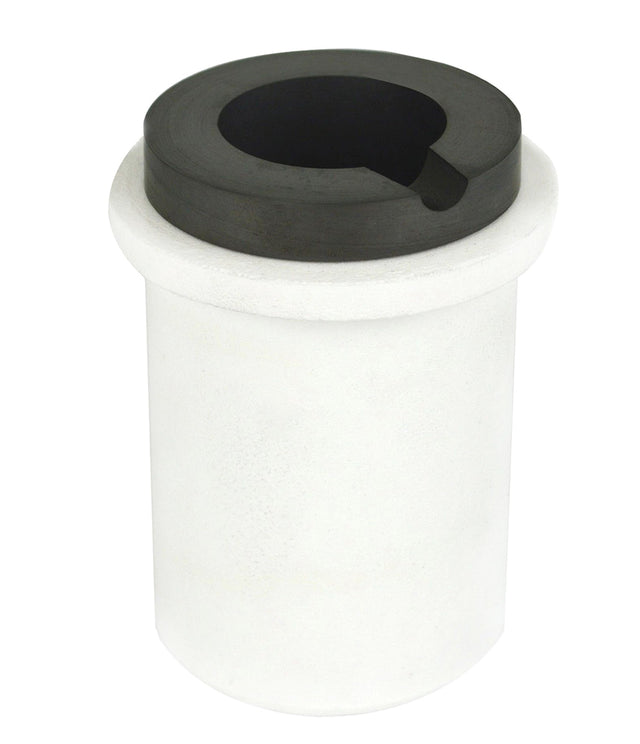 5 Kg graphite ceramic induction crucible with high-density graphite core and protective ceramic shield for high-temperature melting up to 2550?øF