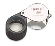 20.5 MM - 10X chrome and black triplet loupe with rubber grip for distortion-free magnification