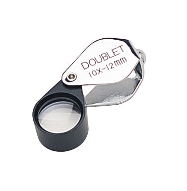 12 MM - 10X Chrome/Black Doublet Eye Loupe - DISCONTINUED by PMC Supplies
