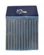 12-piece Eurotool needle file set with 5.5-inch precision files for metalworking and crafts