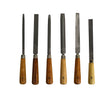 Set of 6 wax carving files with wooden handles for precise shaping and detailed wax sculpting