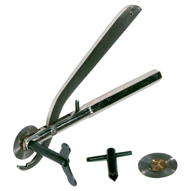 Stainless steel ring cutter pliers with circular saw blade and ergonomic grip for safe and precise ring removal