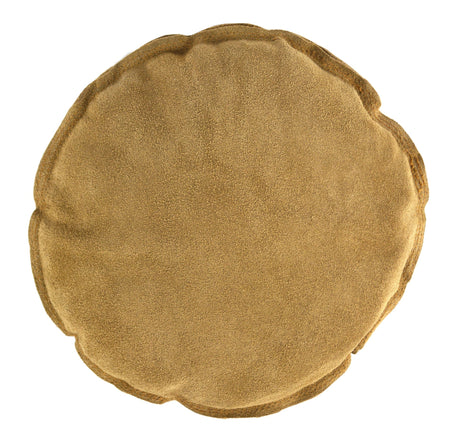 10-inch round leather sandbag with suede exterior for metalworking stability