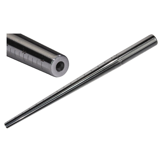 11-1/2" Hard Chrome Steel Plain Ring Mandrel with sizes 1-16 and durable chrome finish