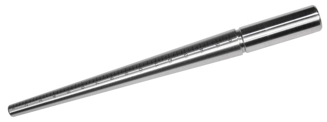 Steel ring mandrel with groove sizes 1-16 for precise ring shaping and resizing
