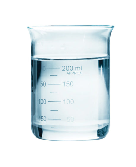 1000 milliliter low form borosilicate glass beaker with pour spout and clear measurement markings