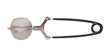 Small parts holding basket with fine stainless steel mesh and black plastic handle for ultrasonic and steam cleaning