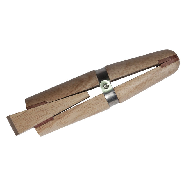 6-inch hardwood ring clamp with leather jaws and wedge for holding rings and small components securely during crafts and jewelry making