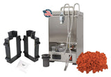 QuikMelt TableTop Furnace Sand Casting Set with 10 Lbs of Petrobond, Tongs, Crucible, Cast Iron Mold Flask Frame, Parting Powder, & Flux