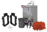 QuikMelt TableTop Furnace Sand Casting Set with 10 Lbs of Petrobond, Tongs, Crucible, Cast Iron Mold Flask Frame, Parting Powder, & Flux
