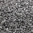 Mixed stainless steel media for tumblers with balls, crosses, pins, and satellite shapes for metal burnishing and polishing