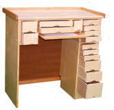 Professional Jewelerƒ??s Workbench with Drawers & Catch Tray ƒ?? Hardwood Jewelry Bench Model PWH