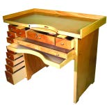 Olympic Grande Jewelerƒ??s Workbench ƒ?? Professional Hardwood Jewelry Bench with Drawers, Armrests & Catch Tray