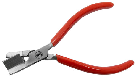 90?ø degree forming and bending pliers with V-shaped jaw and red handles for precise wire and metal bending