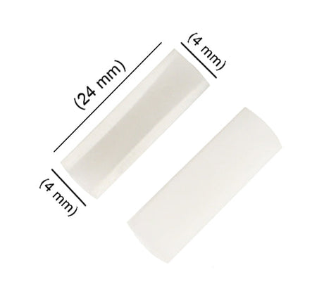Replacement nylon jaws for parallel action pliers, 24mm length and 4mm width, scratch-resistant plastic.