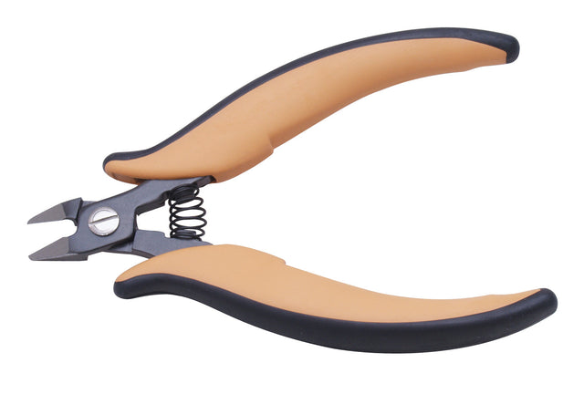 5-inch flush cutters with ergonomic handles and precision cutting blades for detailed work