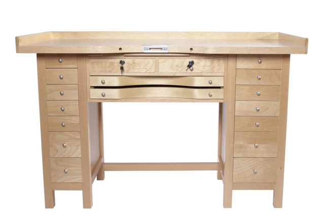 16 Drawer MasterCraft Jewelers Workbench With GRS-Ready Countertop Made In USA
