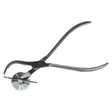 Large stainless steel ring cutting pliers with ergonomic curved handles and large turning cutting blade for precise jewelry making cuts