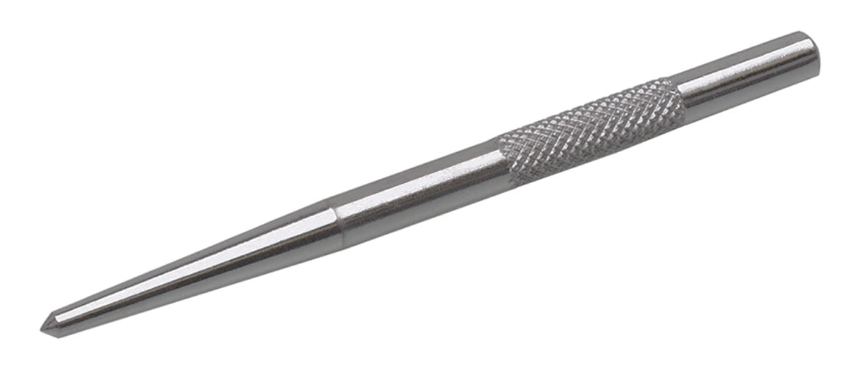 4-1/2" center punch tool steel with knurled grip for precise metal marking