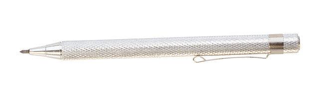 4-3/4 inch carbide scribe with steel-case body and fine point tip for precise marking on metal, wood, and plastic