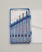 6 Piece Precision Economy Screwdriver Set with tempered blades and swivel heads in a blue plastic case