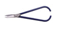 7 inch straight shears with blue handles and narrow stainless steel blades for precise cutting