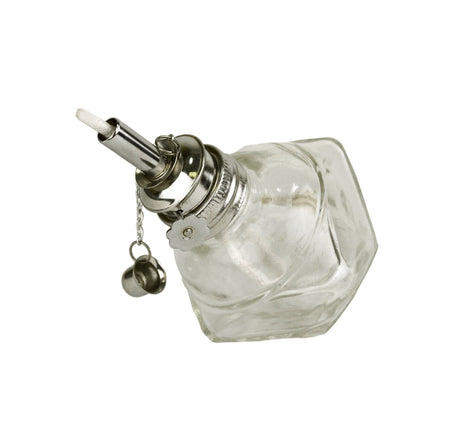 Alcohol glass burner lamp with adjustable wick and snuffer cap for precise crafting heat