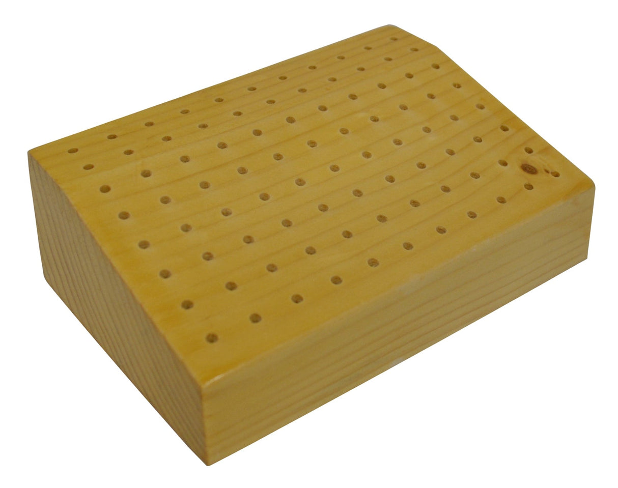 Angled Wooden Handy Bur Block Drill Holder - 88 Holes by PMC Supplies