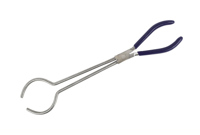 13-inch large stainless steel ring tongs with heat-resistant handles for furnace and metalworking use