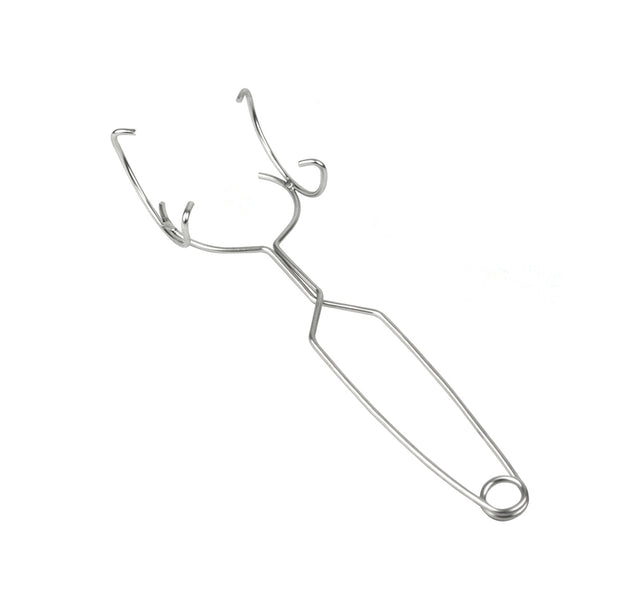 9" Small Whip Tongs metal tool for gripping 100 and 250 gram ceramic crucibles