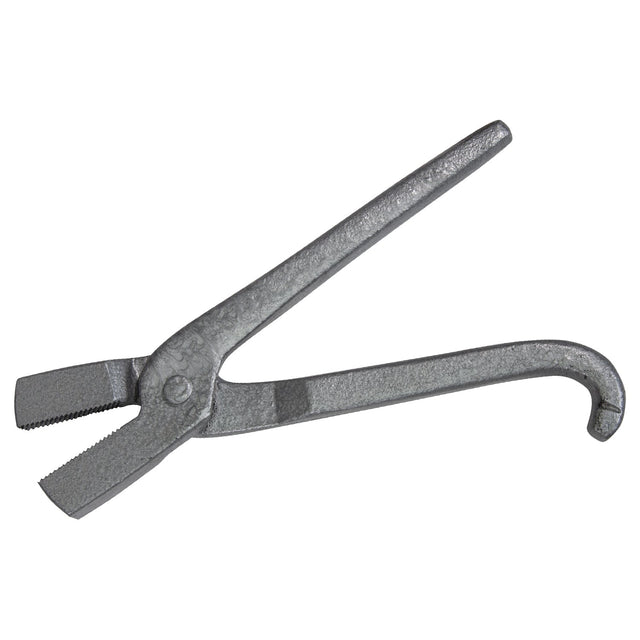 8-inch serrated wire draw tongs with ergonomic handles for precise metalworking grip