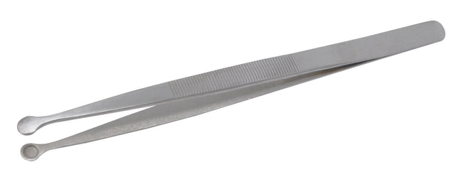 Rounded tip gemstone and pearl holding stainless steel tweezers for delicate jewelry and beadwork