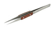6-1/4 inch fine tipped straight fiber tweezers with heat-resistant grip for precision soldering and jewelry repair