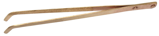 9-inch heavy-gauge copper pickling curved tweezers tongs with riveted durable design and corrosion resistance