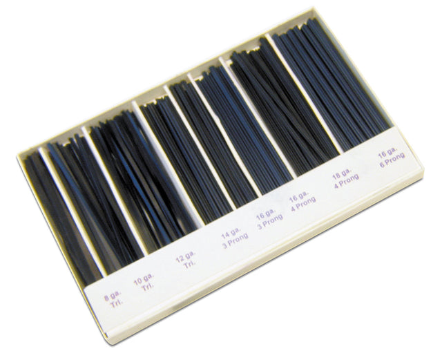Wax wire assortment with various gauges of round and half-round flexible wax wires for jewelry and craft detailing